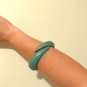 Painted teal cuff